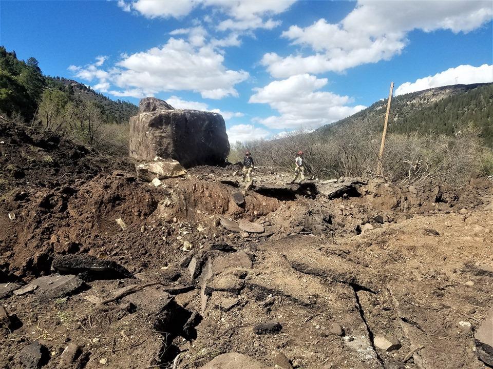 The “significant rock fall” was located about 12 miles north of Dolores on May 25 (CDOT)