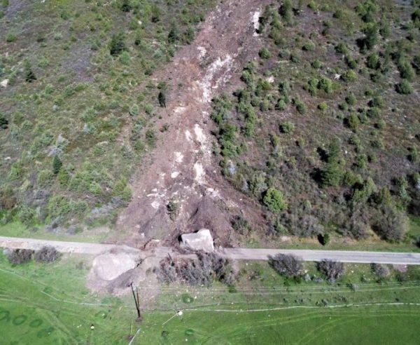 Photo of the May 25 rockslide (San Miguel Sheriff)