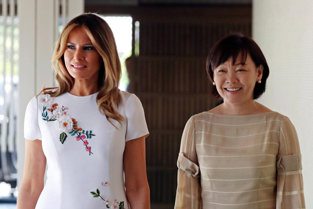 Melania Trump Wows in White Floral Midi Dress During State Visit to Japan