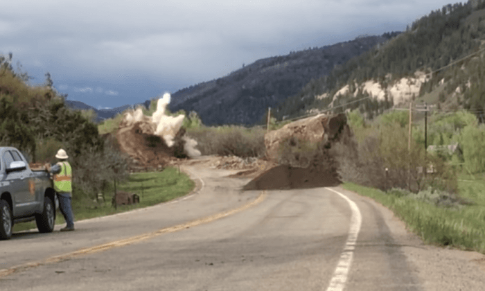 Watch: Massive Boulder That Destroyed Colorado Highway Blasted Apart by Workers