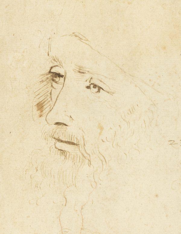 "A sketch of Leonardo da Vinci," circa 1517-18, by an assistant of Leonardo. (Royal Collection Trust/Her Majesty Queen Elizabeth II 2019)