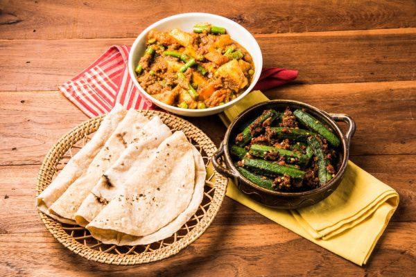 Roti is typically eaten with an entrée, dip, chutney, daal, or other accompaniment—but separate from rice. (Shutterstock)