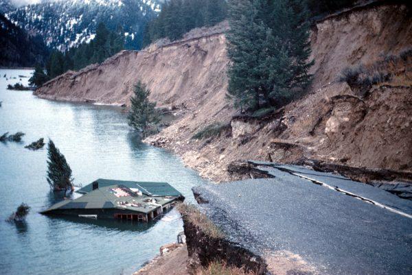 Damage from the August 1959 Hebgen Lake earthquake. (USGS)