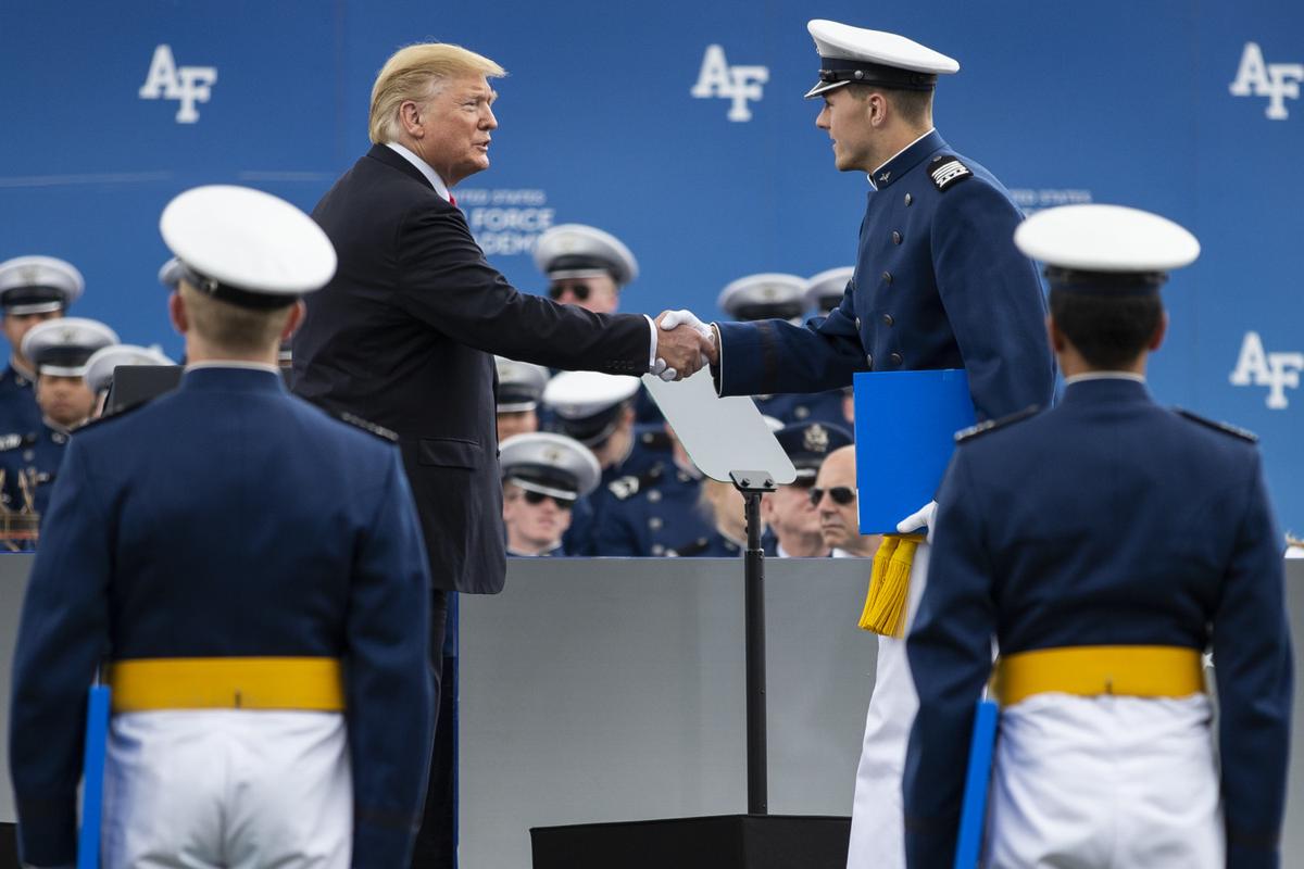 Trump Shakes Hand of Every Air Force Academy Graduate Following Commencement Speech