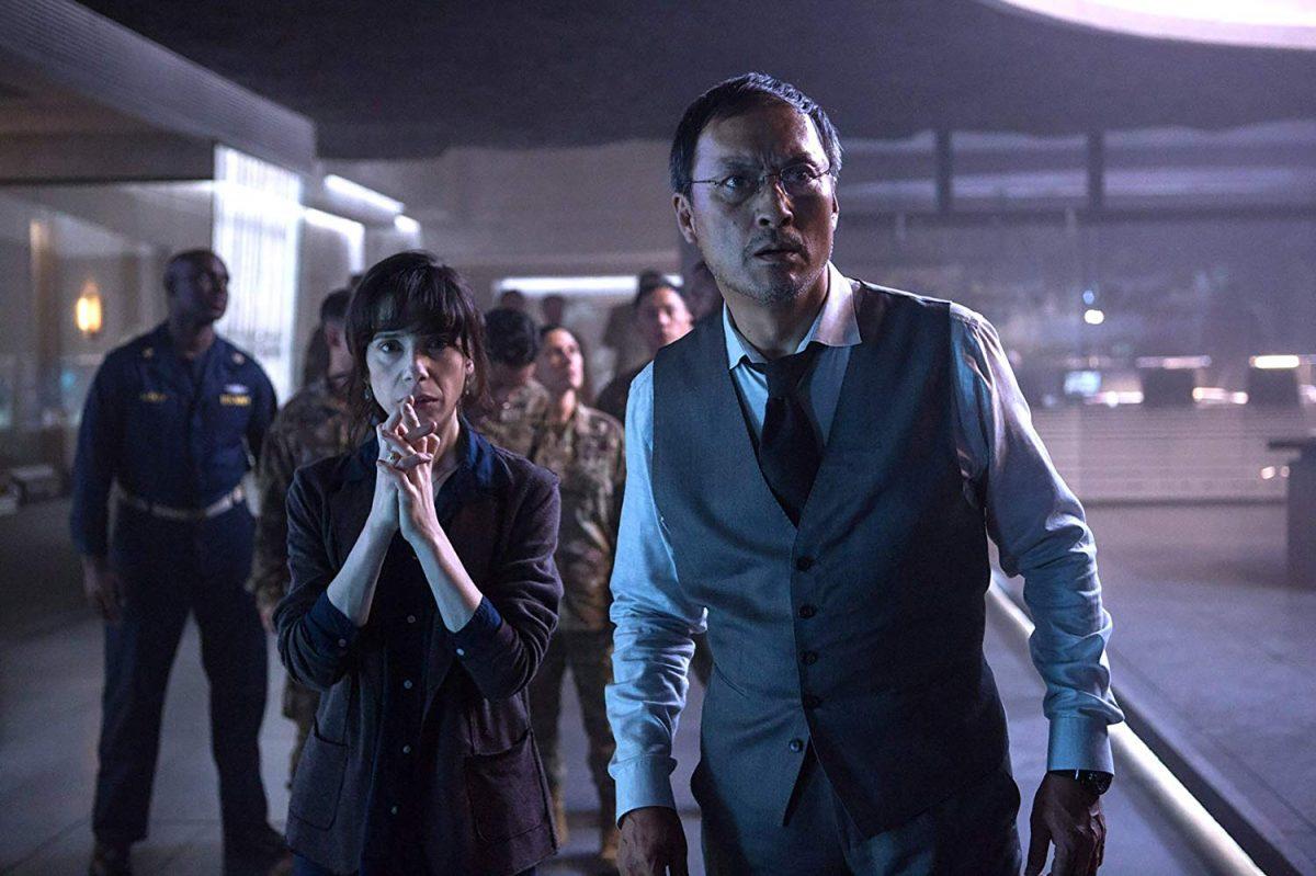Sally Hawkins and Ken Watanabe in “Godzilla: King of the Monsters.” (Warner Bros.)