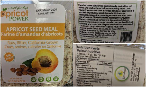 Apricot Seed Meal from the brand Apricot Power were recalled June 1, 2019 over concerns of possibly cyanide poisoning. (CFIA)