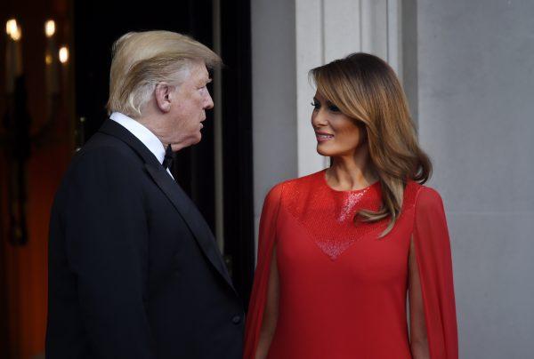 US President Donald Trump and First Lady Melania Trump pose ahead of a dinner at Winfield House for Prince Charles, Prince of Wales and Camilla, Duchess of Cornwall, during their state visit on June 04, 2019 in London, England. President Trump's three-day state visit began with lunch with the Queen, followed by a State Banquet at Buckingham Palace, whilst today he attended business meetings with the Prime Minister and the Duke of York, before traveling to Portsmouth to mark the 75th anniversary of the D-Day landings. (Peter Summers/Getty Images)