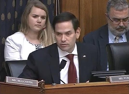 Senator Marco Rubio (R-Fla.) speaks at the hearing"Tiananmen at 30: Examining the Evolution of Repression in China" held by the Congressional Executive Commission on China and the Tom Lantos Human Rights Commission on Capitol Hill in Washington on June 4, 2019. (Screenshot/CECC)