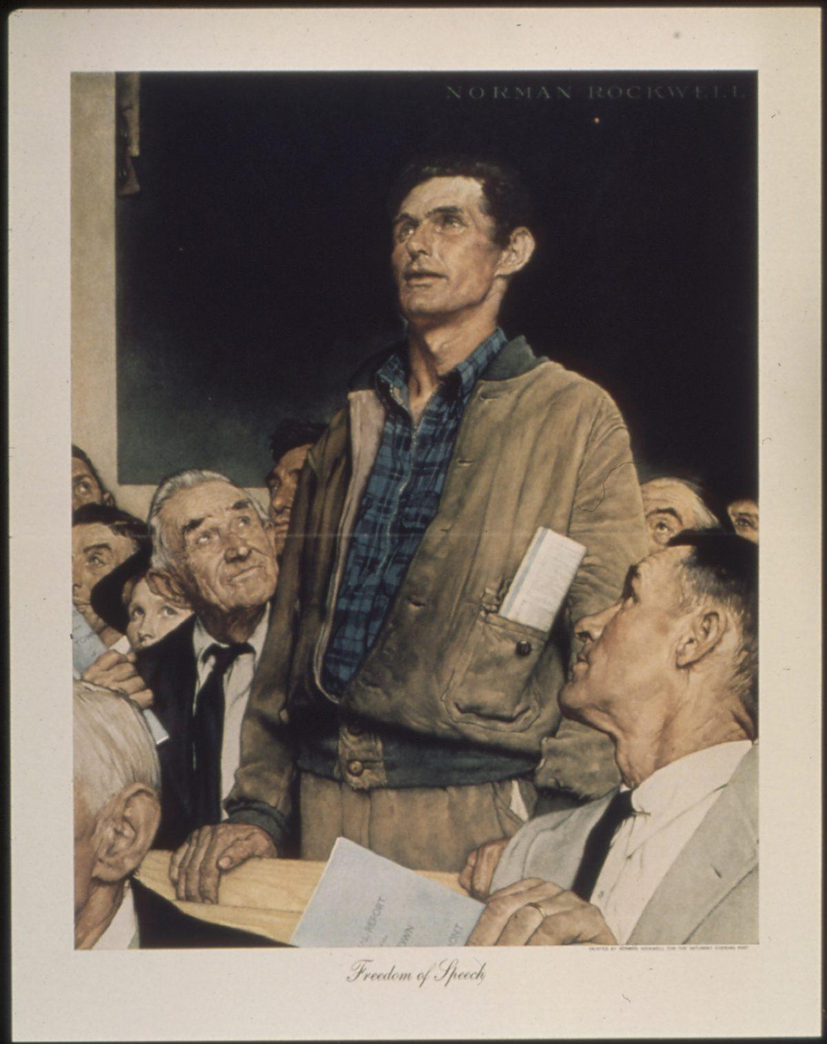 “Freedom of Speech,” 1943, by Norman Rockwell. U.S. National Archives and Records Administration. (Public Domain)