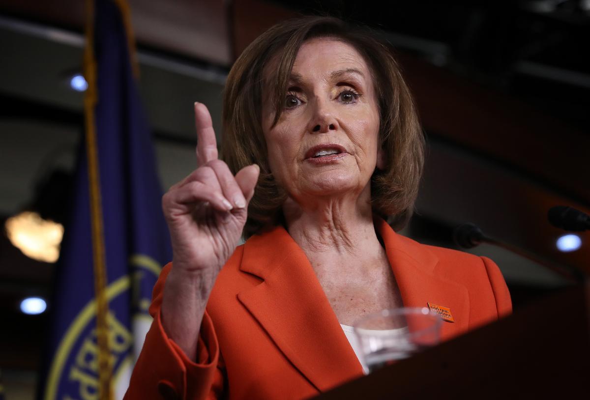 U.S. Speaker of the House Nancy Pelosi (D-Calif.) answers questions during her weekly news conference at the U.S. Capitol in Washington on June 5, 2019. (Win McNamee/Getty Images)