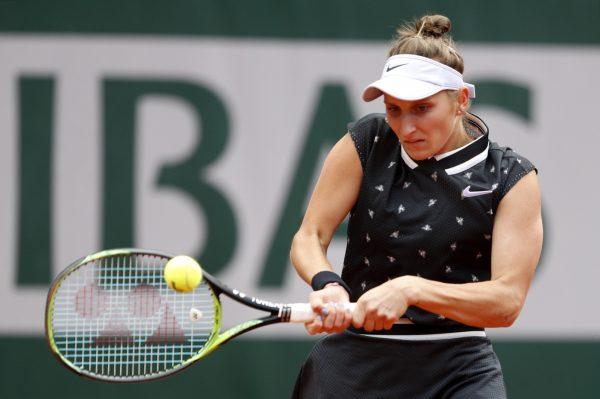 Marketa Vondrousova of the Czech Republic in action during her final match against Australia's Ashleigh Barty on June 8,at the French Open 2019. (REUTERS/Vincent Kessler)