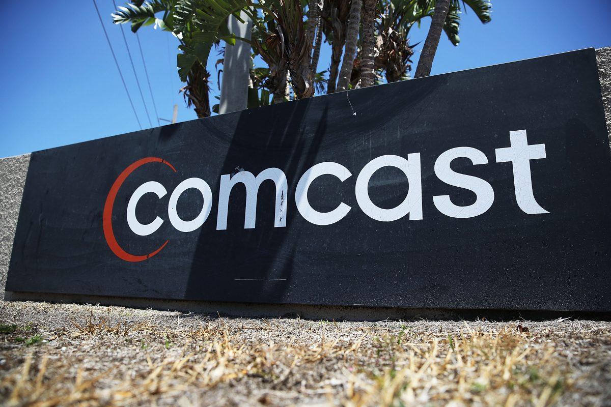 A Comcast sign in Miami, Florida on April 25, 2018. (Joe Raedle/Getty Images)