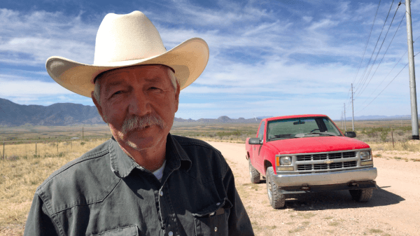 John Ladd on his ranch by the U.S.-Mexico border in Cochise County, Arizona, on May 9, 2019. (Charlotte Cuthbertson/The Epoch Times)