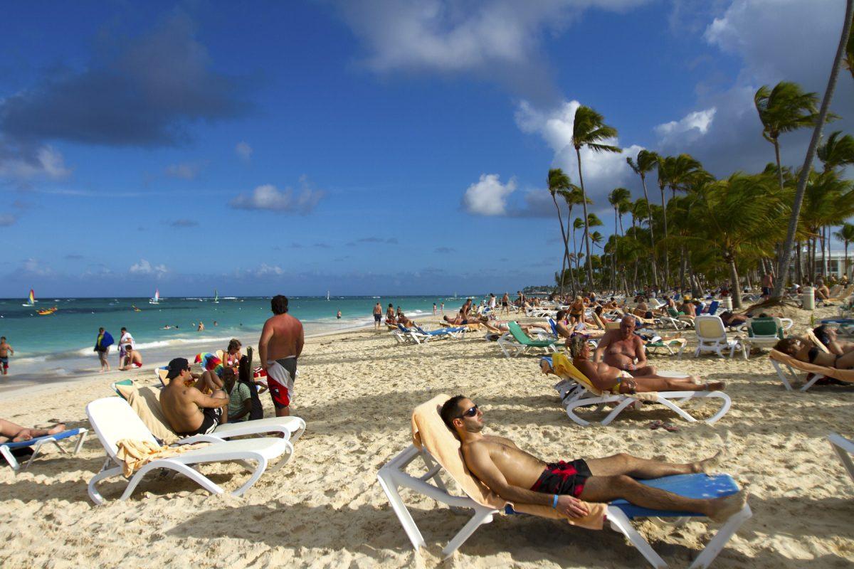 Tourists at a beach in Punta Cana, Dominican Republic, in a file photo. (Erika Santelices/AFP/Getty Images)