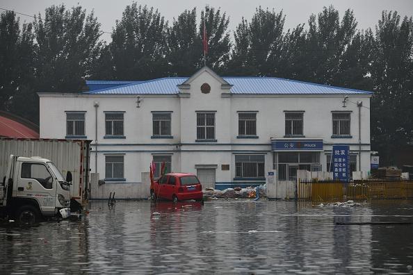A flooded police station in Harbin. (Tao Zhang/Getty Images)