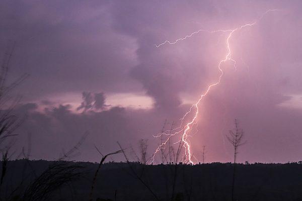 A lightning strikes over Bago Mountains in Bago Region, some 170 km from Yangon, on May 19, 2019. (Ye Aung Thu / AFP/Getty Images))