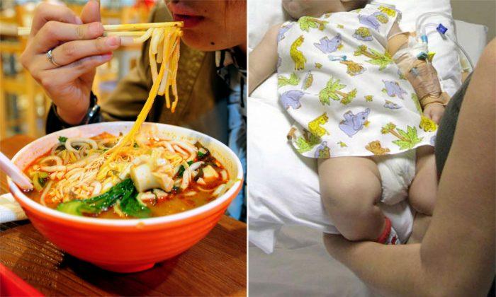 Pregnant Woman Tosses Scalding Soup on Infant for Banging on Table With Spoon