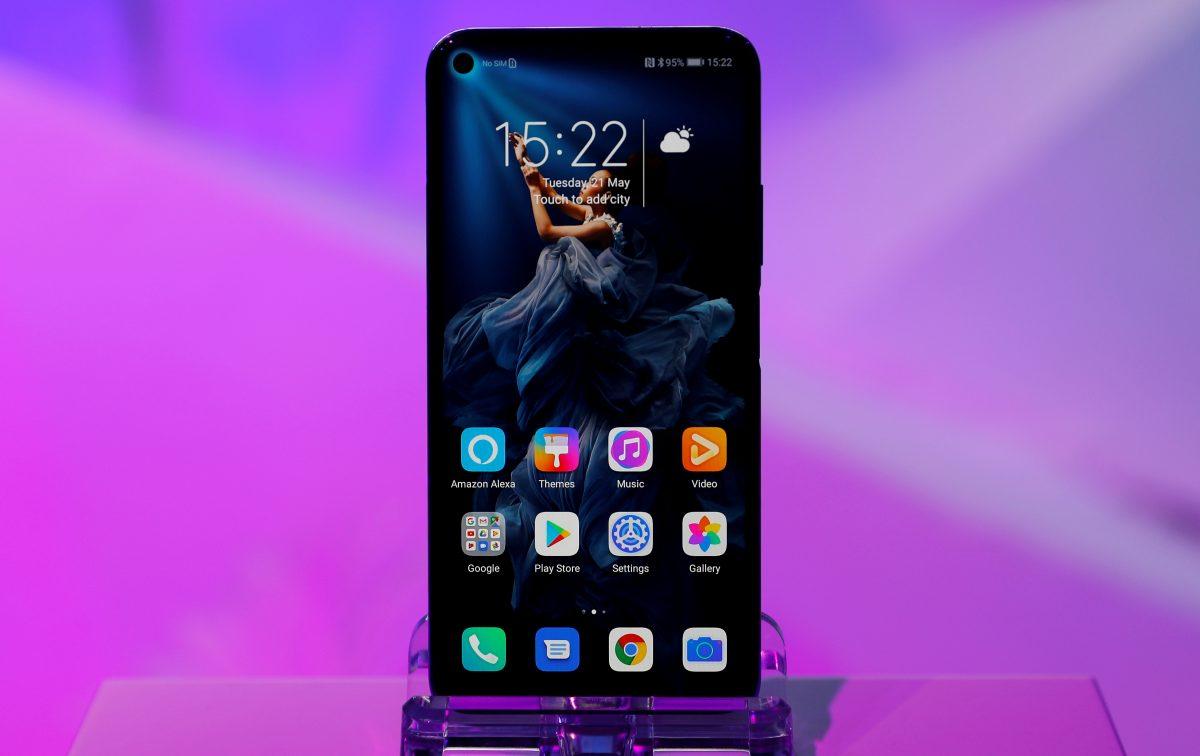Huawei's new Honor 20 smartphone at a product launch event in London on May 21, 2019. (Peter Nicholls/Reuters)