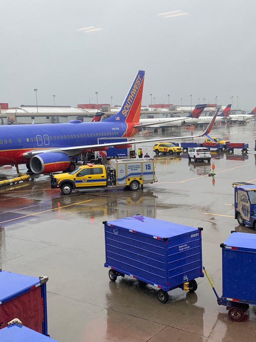 A Southwest Airlines plane was hit by a truck at Pittsburgh International Airport on June 17, 2019. (Courtesy of Teresa Varley)