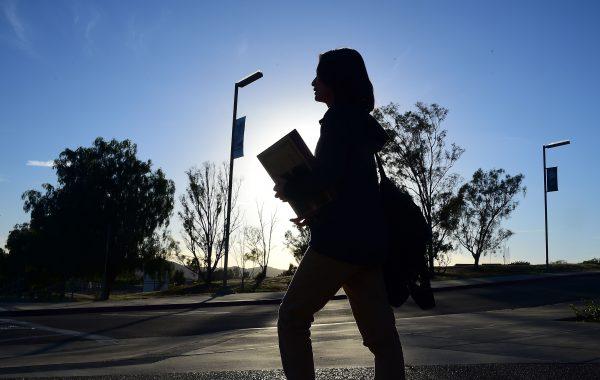 A student walks on campus at Linfield Christian School in Temecula, California on March 23, 2016. (Frederic J. Brown/AFP/Getty Images)