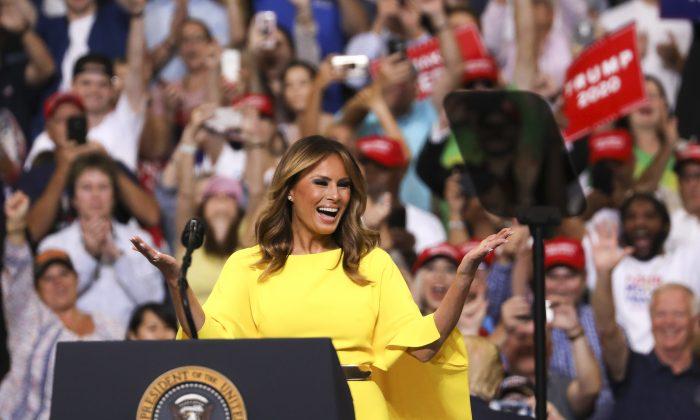 Melania Trump Wows in Yellow Jumpsuit at 2020 Campaign Launch in Florida