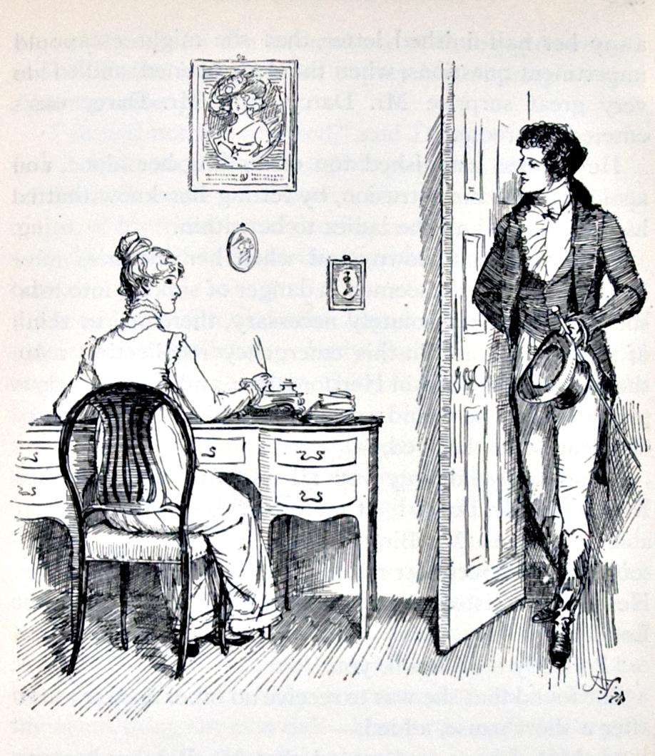 Elizabeth and Mr. Darcy, in an 1894 illustration by Hugh Thomson. (Public Domain)