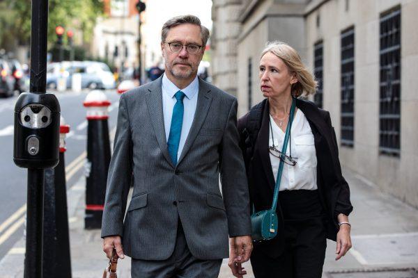 John Letts and Sally Lane arrive at the Old Bailey, charged with making money available for suspected terrorist activities, in London, England on Sept. 10, 2018. (Jack Taylor/Getty Images)