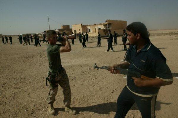 Nick Benas training the Iraqi police. (Courtesy of Nick Benas)