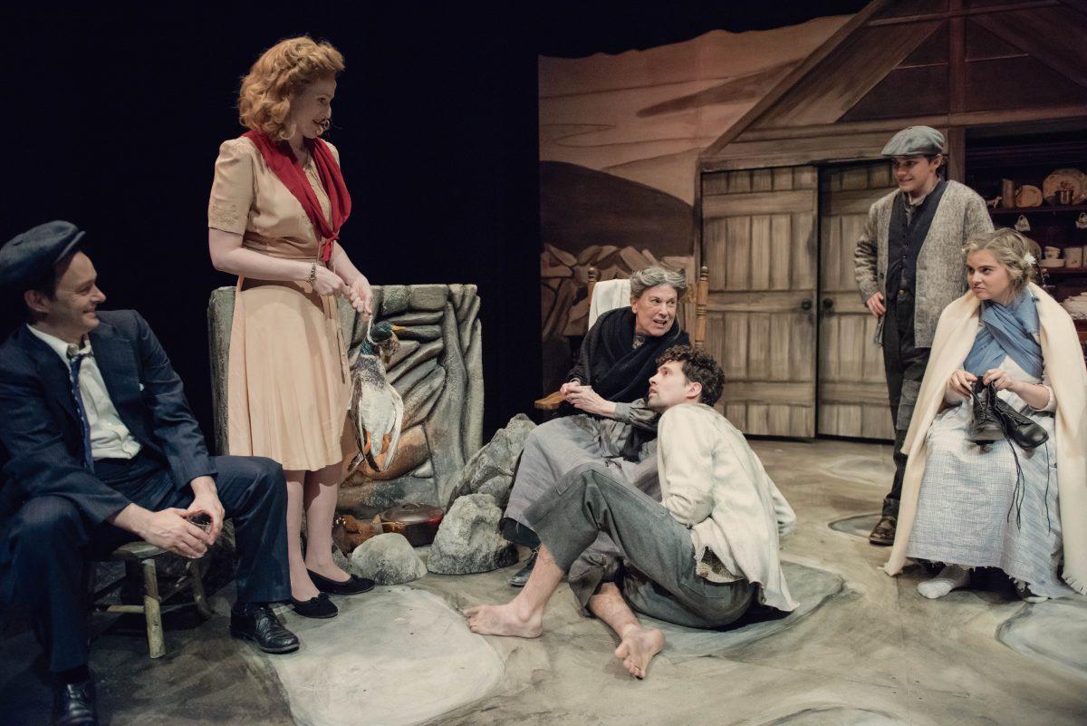 The cast of “The Mountains Look Different” (L–R): Jesse Pennington, Brenda Meaney, Cynthia Mace, Liam Forde, Daniel Marconi, and McKenna Quigley Harrington. (Todd Cerveris)