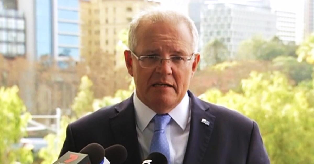 Australian Prime Minister Scott Morrison holds a press conference Monday, June 24, 2019, in Perth, Australia. (Australian Broadcasting Corporation via AP)