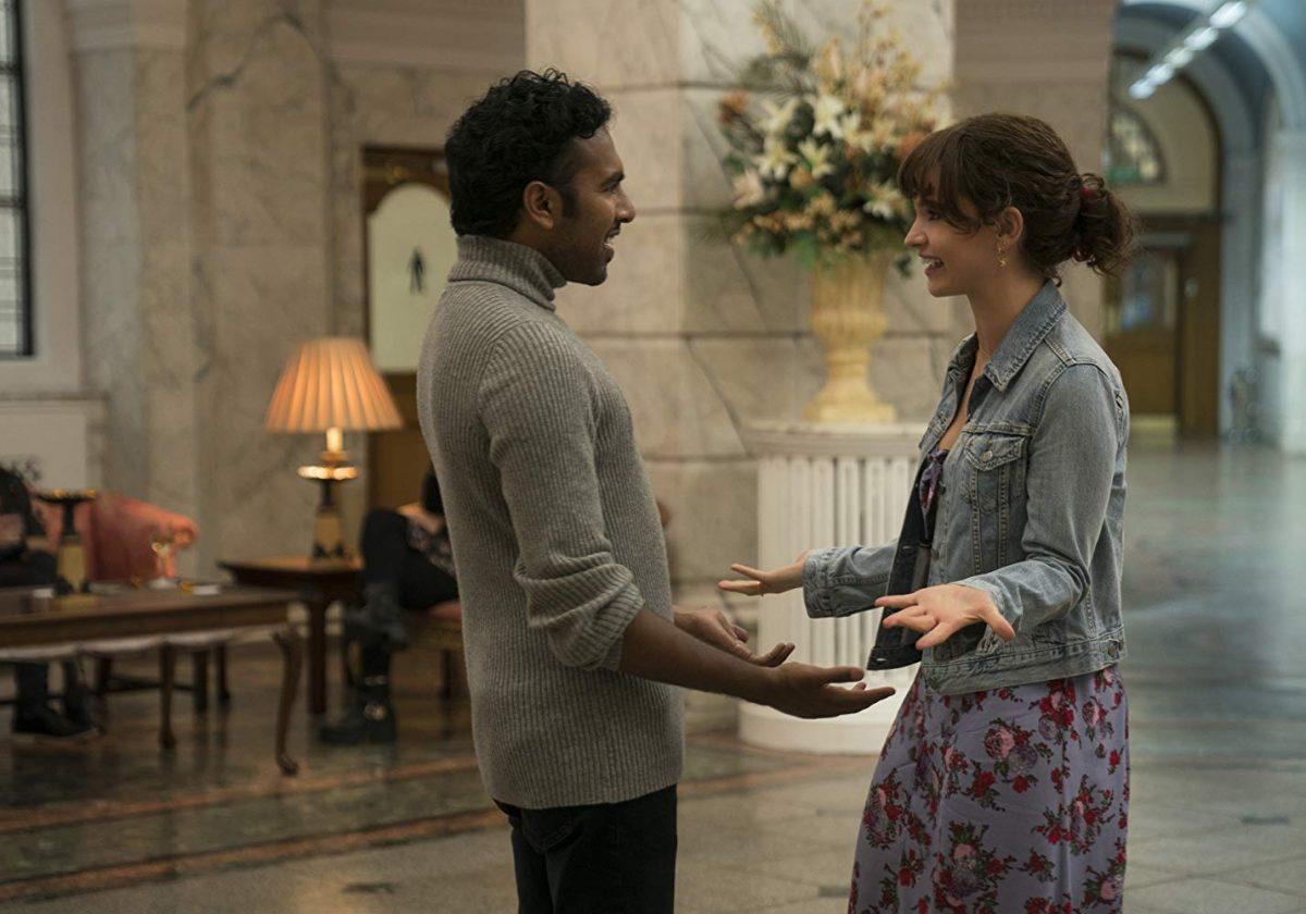 Himesh Patel plays a man who plagiarizes The Beatles, and Lily James plays his wannabe girlfriend, in “Yesterday.” (Jonathan Prime/Universal Pictures)