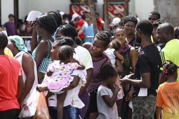 Migrants, mostly from Haiti and Africa at the main Immigrant detention center in Tapachula, Mexico, on June 24, 2019. (Charlotte Cuthbertson/The Epoch Times)