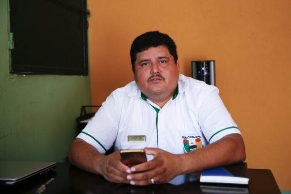 Herbert Ivan Alayn Ortega, member of the Municipal Council of Ayutla, San Marcos, Guatemala, in his office in Tecun Uman, Guatemala, on June 25, 2019. (Charlotte Cuthbertson/The Epoch Times)