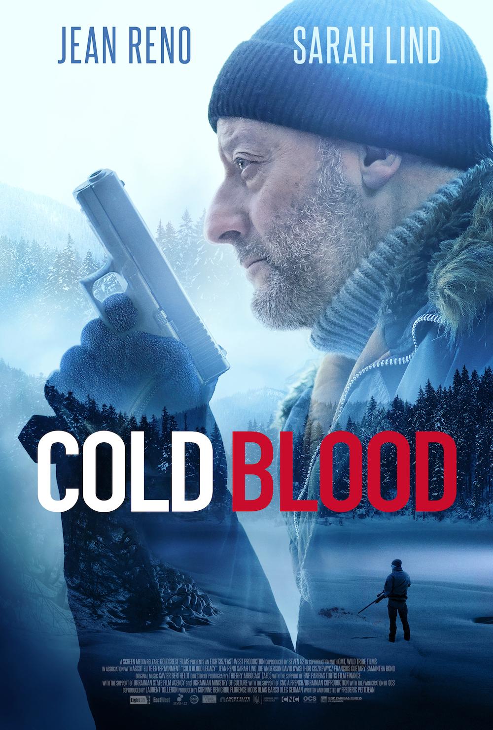 A poster with Jean Reno, who plays Henry, a retired hit man, in "Cold Blood," originally titled "Cold Blood Legacy." (Goldcrest Films International)