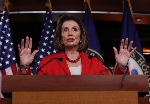 Speaker of the House Nancy Pelosi (D-Calif.) answers questions during her weekly press conference at the U.S. Capitol in Washington on June 27, 2019. (Win McNamee/Getty Images)