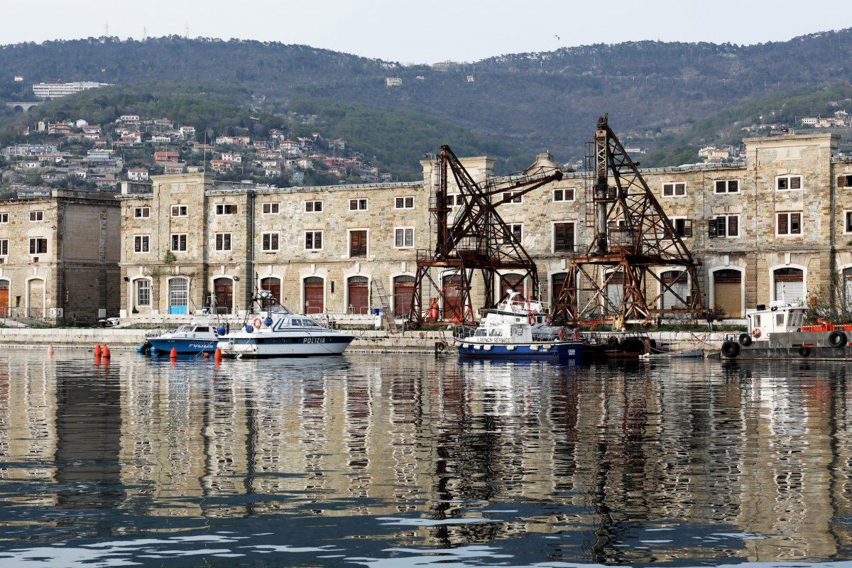 A general view of the Trieste Old Port in Trieste, Italy, on April 2, 2019. The historic city of Trieste is preparing to open its new port to China, with Italy becoming the first G-7 nation to sign on to China’s Belt and Road infrastructure project. (Marco Di Lauro/Getty Images)