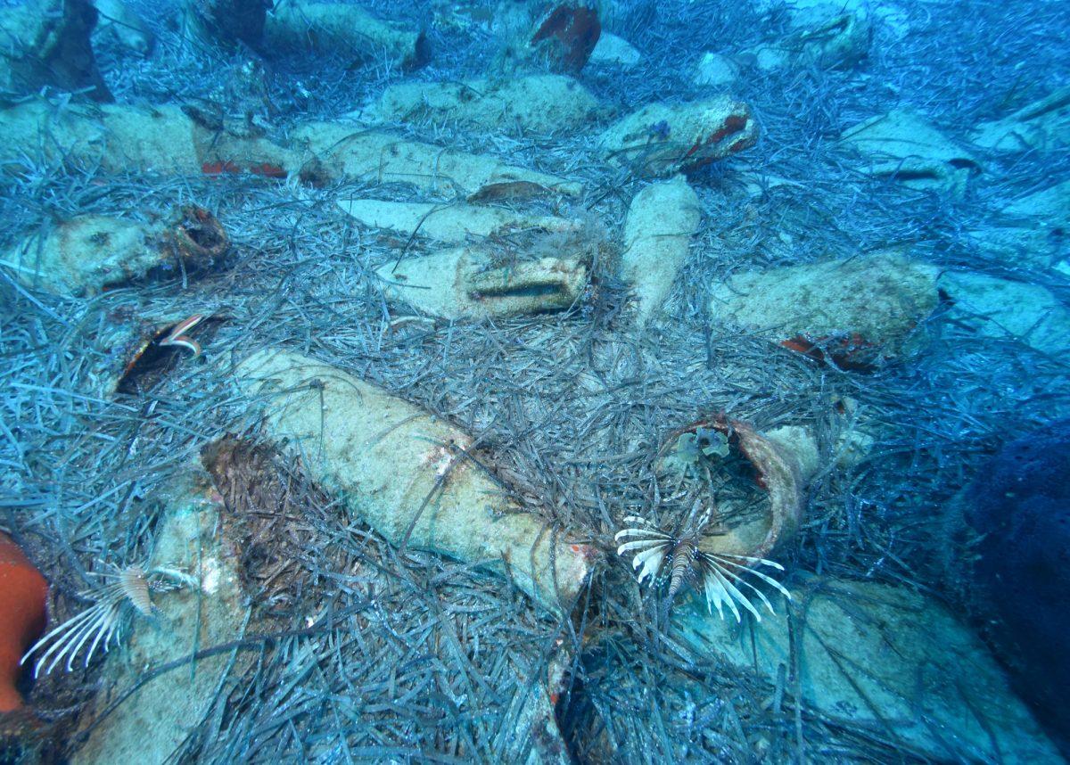 Ancient shipwreck in the sea off Protaras, eastern Cyprus. (Department of Antiquities, Government of Cyprus)