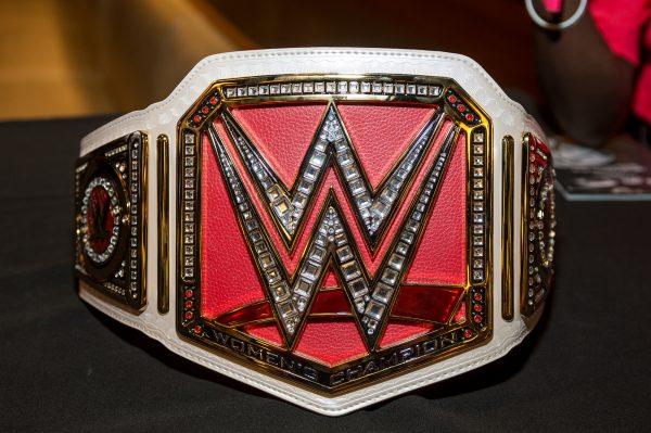 WWE Championship Belt presented during the Beyond Sport United 2016 at Barclays Center in Brooklyn, New York on Aug. 9, 2016. (Roy Rochlin/Getty Images)