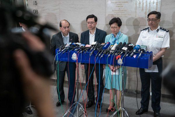 Carrie Lam, Hong Kong's chief executive, speaks during a news conference in Hong Kong on July 2, 2019. (Anthony Kwan/Getty Images)