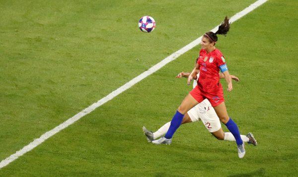 Soccer Football - Women's World Cup - Semi Final - England v United States - Groupama Stadium, Lyon, France - Alex Morgan of the U.S. scores their second goal ,on July 2,2019. (Lucy Nicholson/Reuters)
