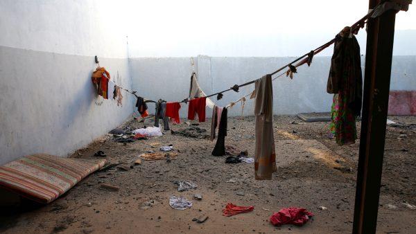 Migrants' clothes are seen at a detention center for mainly African migrants, hit by an airstrike in the Tajoura suburb of Tripoli, Libya on July 3, 2019. (Ismail Zitouny/Reuters)