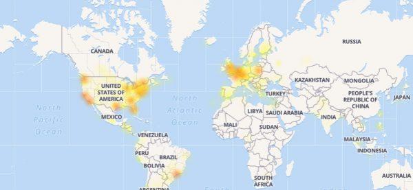 Facebook outages were reported across the world on July 3. (Google Maps)