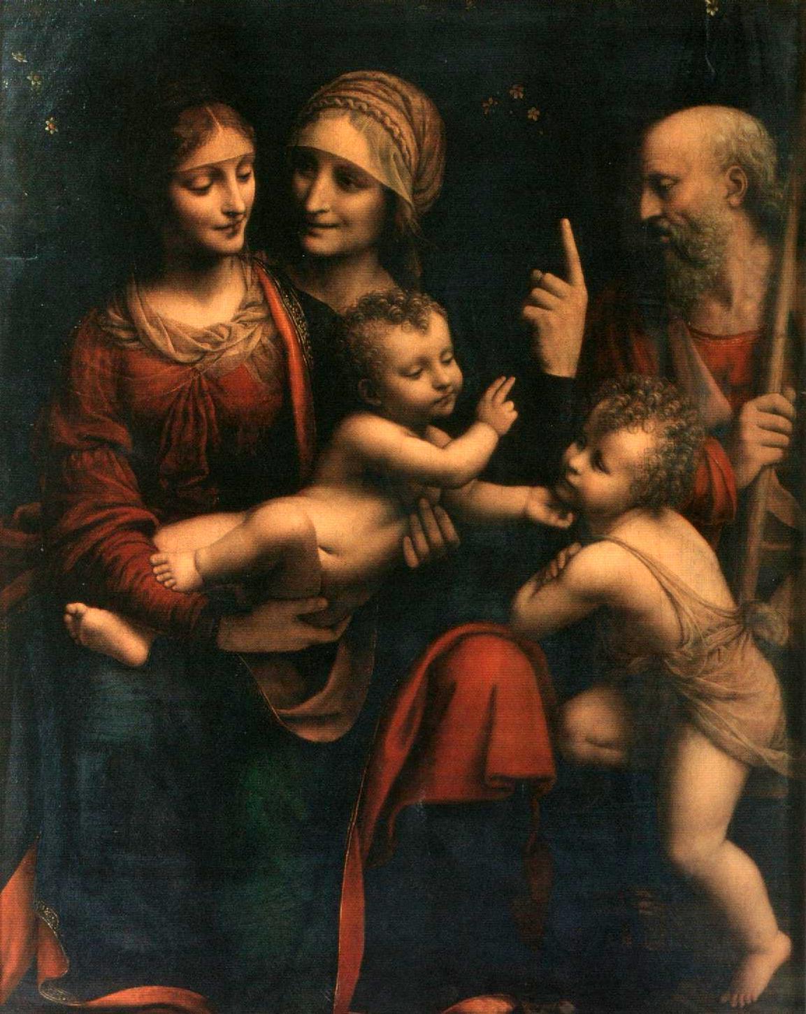 “Holy Family With Saint Anne and the Infant John the Baptist,” circa 1503, by Bernardino Luini. Pinacoteca Ambrosiana. (Public Domain)