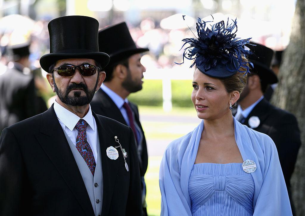 Sheikh Mohammed bin Rashid Al Maktoum and Princess Haya bint Al Hussein attend day one of Royal Ascot at Ascot Racecourse in Ascot, England on June 17, 2014. (Chris Jackson/Getty Images for Ascot Racecourse)