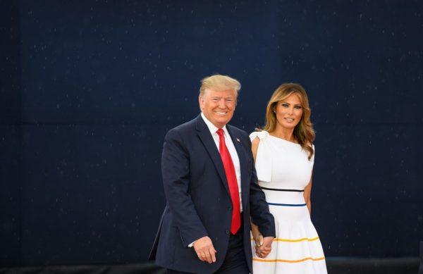 President Donald Trump and First Lady Melania Trump arrive for the "Salute to America" Fourth of July event at the Lincoln Memorial in Washington on July 4, 2019. (Mandel Ngan/AFP/Getty Images)