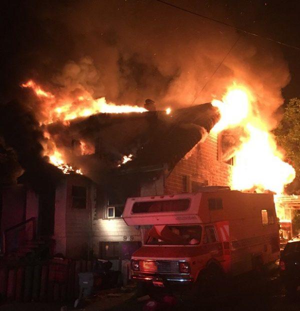 Fire on the 900 block of Duffy St. Aberdeen, Washington, on July 4, 2019. (Aberdeen Police Department)