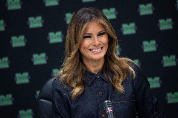 US First Lady Melania Trump attends a roundtable discussion on the opioid epidemic with local and state officials at the Cabell-Huntington Health Department in Huntington, West Virginia, on July 8, 2019. (SAUL LOEB/AFP/Getty Images)