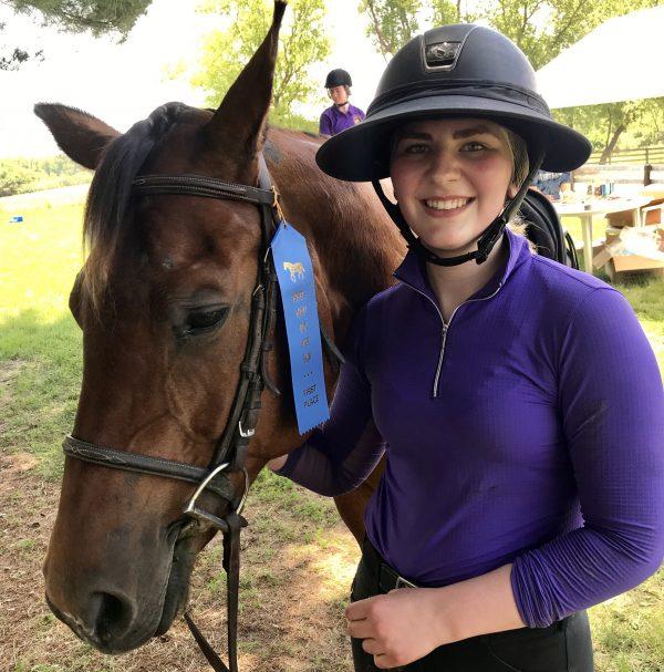 Avery Carlson with her horse Emma at the Pepper's Legacy horse show in 2019. (Courtesy of Cristen Carlson)