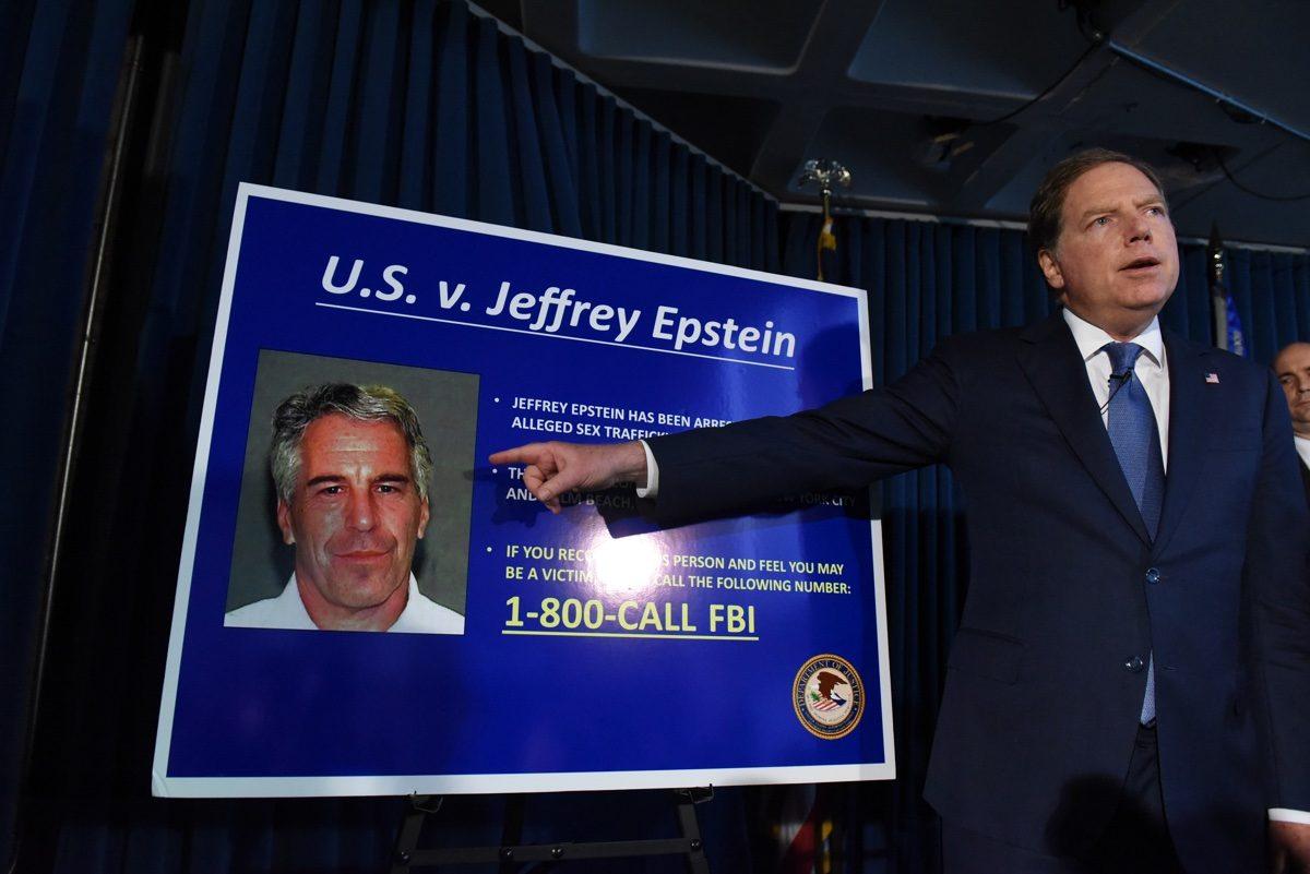 US Attorney for the Southern District of New York Geoffrey Berman announces charges against Jeffery Epstein in New York City on July 8, 2019. (Stephanie Keith/Getty Images)