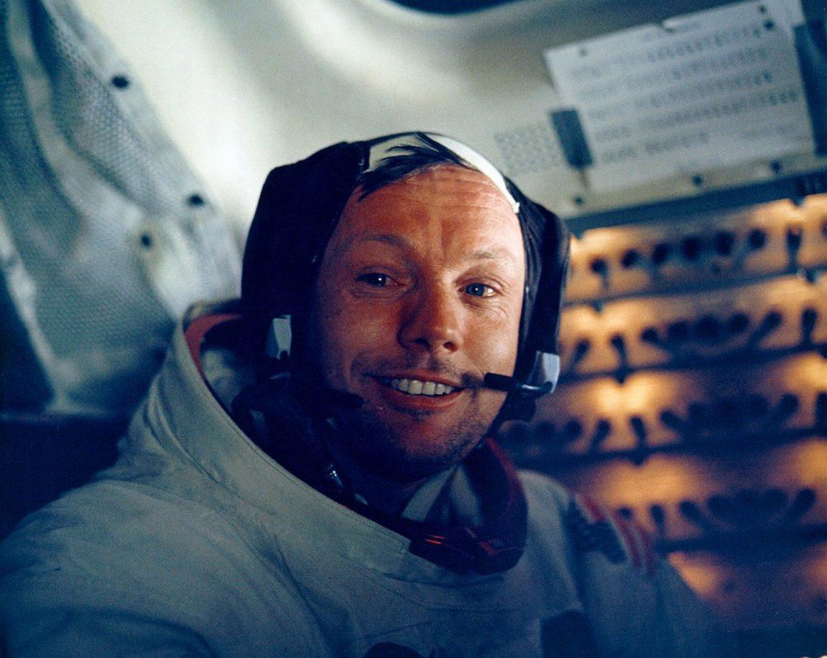 Astronaut Neil Armstrong inside the lunar module on July 20, 1969. (NASA/Newsmakers)